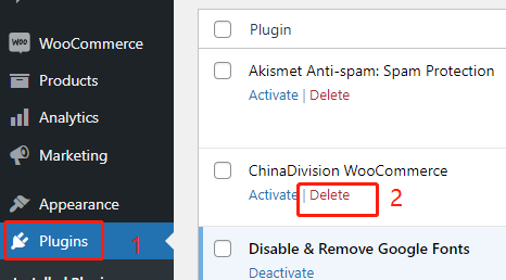 woocommerce uninstall